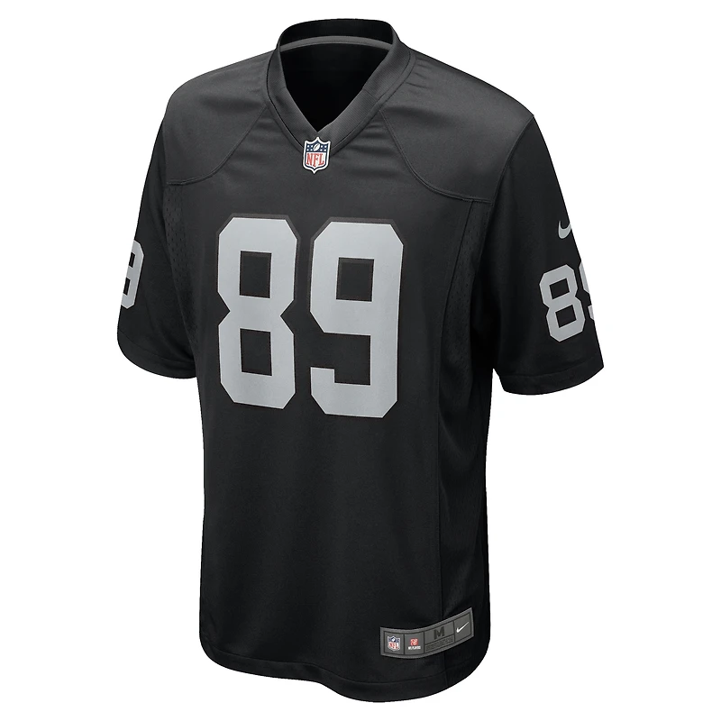 Maillot de jeu Nike Brock Bowers pour homme, noir, Las Vegas Raiders
