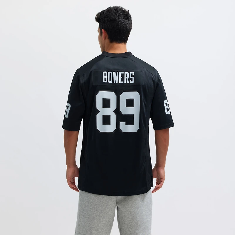 Maillot de jeu Nike Brock Bowers pour homme, noir, Las Vegas Raiders