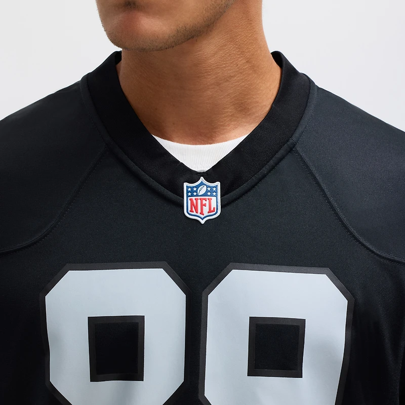 Maillot de jeu Nike Brock Bowers pour homme, noir, Las Vegas Raiders