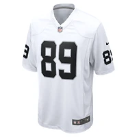 Maillot de match Nike Brock Bowers pour hommes, blanc, Las Vegas Raiders