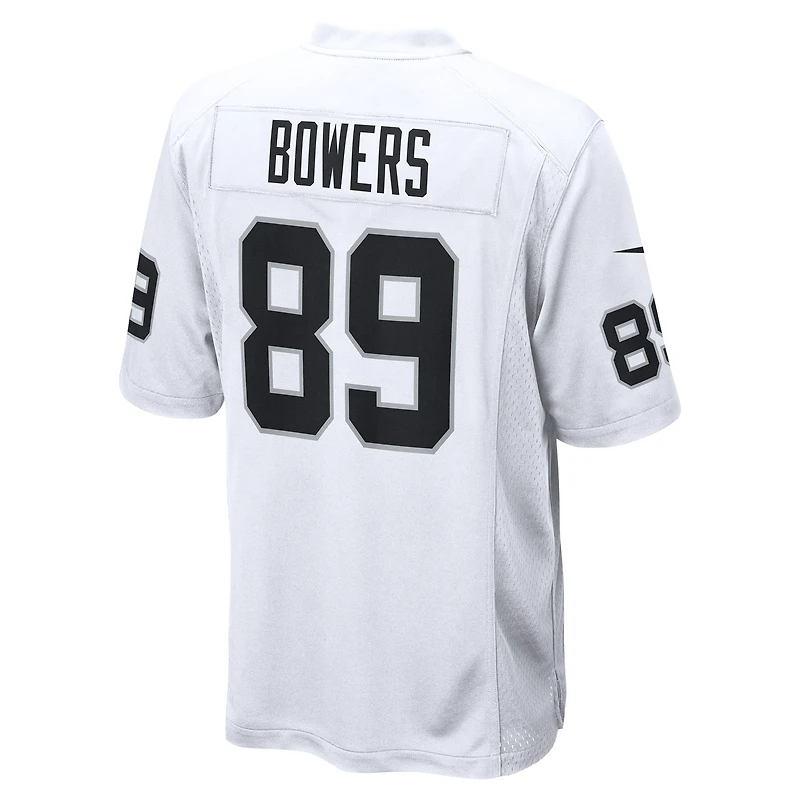 Maillot de match Nike Brock Bowers pour hommes, blanc, Las Vegas Raiders