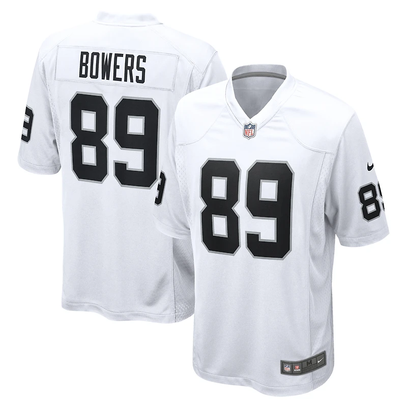 Maillot de match Nike Brock Bowers pour hommes, blanc, Las Vegas Raiders