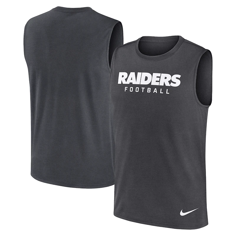 Débardeur Nike Primetime Legend Dri-FIT pour homme, couleur charbon, des Las Vegas Raiders