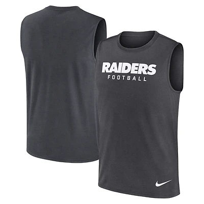 Men's Nike Charcoal Las Vegas Raiders Primetime Legend Performance Muscle Tank Top