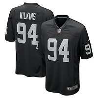 Maillot Nike Christian Wilkins noir pour homme des Las Vegas Raiders