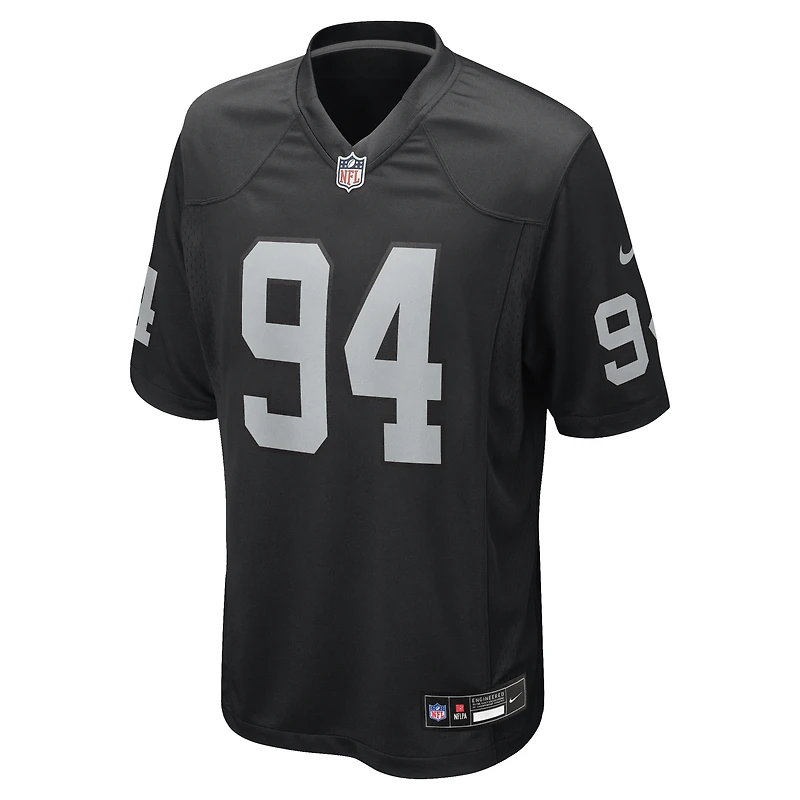 Maillot Nike Christian Wilkins noir pour homme des Las Vegas Raiders