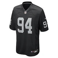 Maillot Nike Christian Wilkins noir pour homme des Las Vegas Raiders