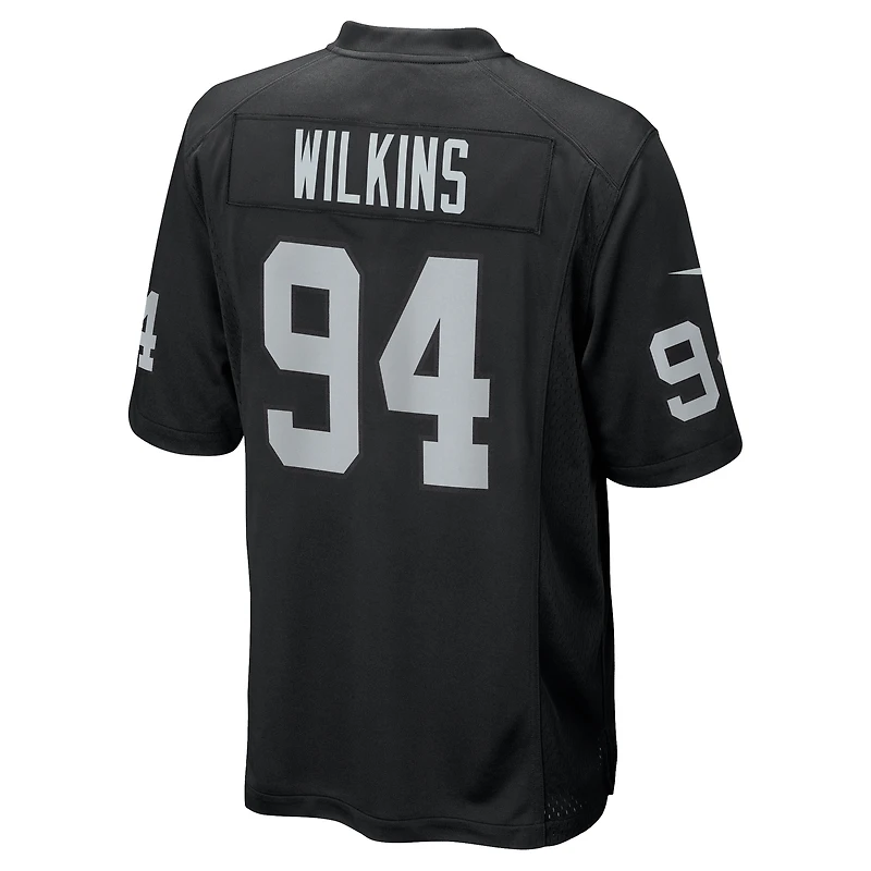 Maillot Nike Christian Wilkins noir pour homme des Las Vegas Raiders