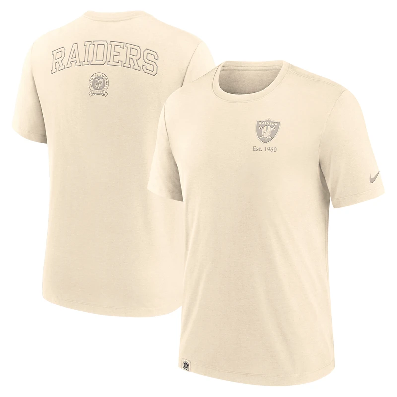 T-shirt Nike crème Las Vegas Raiders Glory Tri-Blend pour homme
