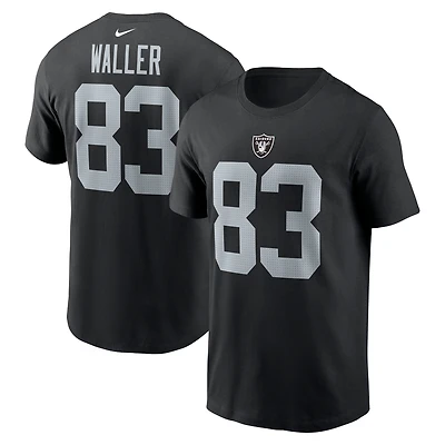 T-shirt Nike pour homme, noir, Darren Waller, Las Vegas Raiders, nom et numéro du joueur