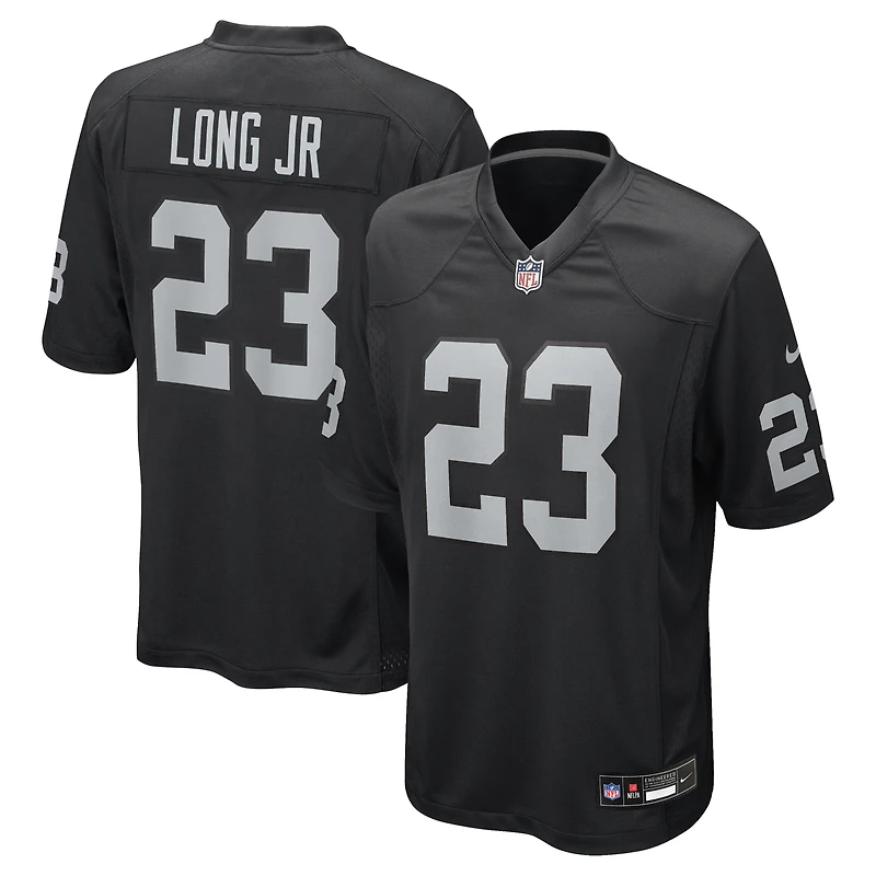 Maillot de match l'équipe Nike David Long Jr. pour hommes, noir, Las Vegas Raiders