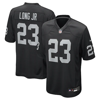 Maillot de match l'équipe Nike David Long Jr. pour hommes, noir, Las Vegas Raiders