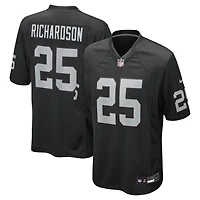 Maillot de match Nike Decamerion Richardson pour homme, noir, Las Vegas Raiders Team Game
