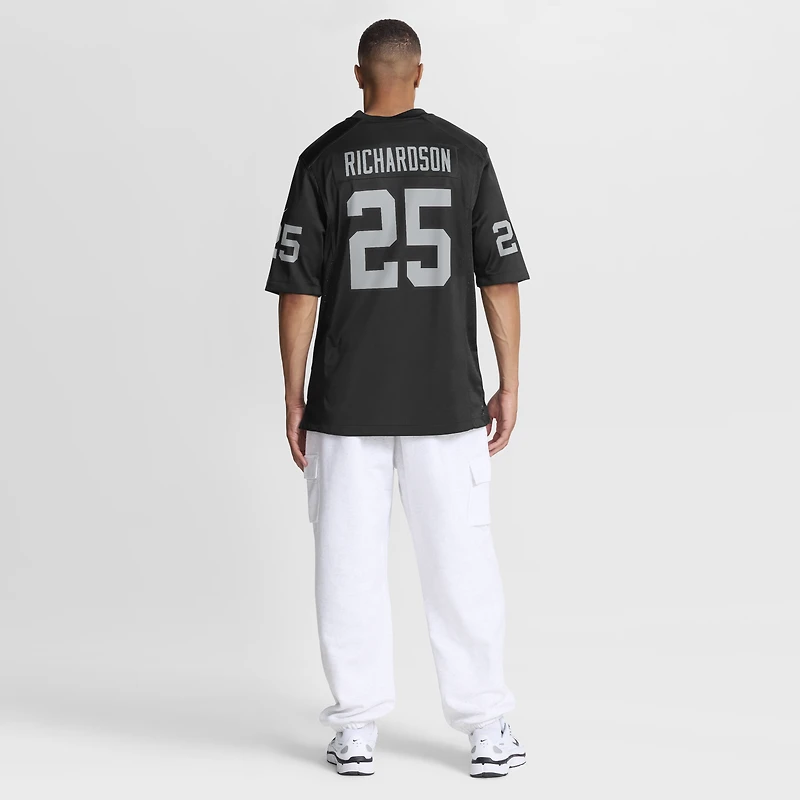 Men's Nike Decamerion Richardson  Black Las Vegas Raiders Team Game Jersey