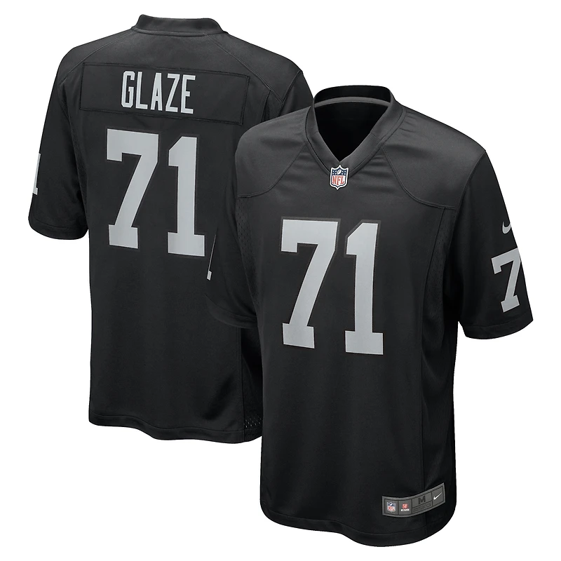 Maillot de match Nike DJ Glaze noir pour homme des Las Vegas Raiders