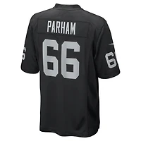 Maillot Nike Dylan Parham pour homme, noir, joueur de jeu des Las Vegas Raiders