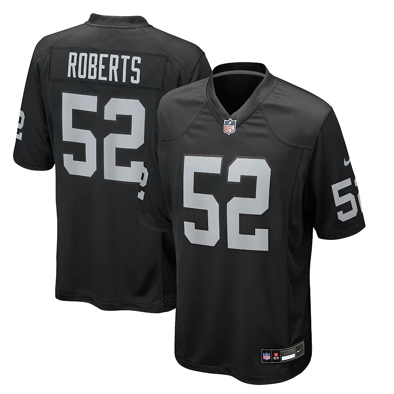 Men's Nike Elandon Roberts Black Las Vegas Raiders Team Game Jersey