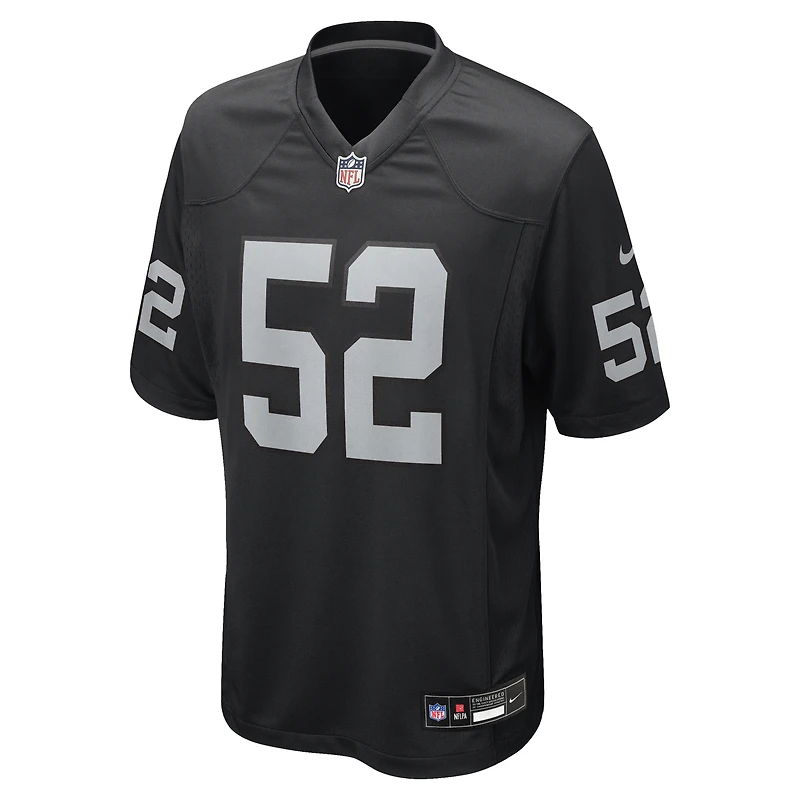 Maillot Nike Elandon Roberts noir pour homme des Las Vegas Raiders