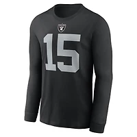 Men's Nike Fernando Mendoza Black Las Vegas Raiders Name & Number Long Sleeve T-Shirt