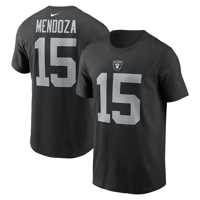 T-shirt Nike pour homme Fernando Mendoza noir Las Vegas Raiders avec nom et numéro