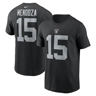 T-shirt Nike pour homme Fernando Mendoza noir Las Vegas Raiders avec nom et numéro