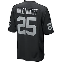 Men's Nike Fred Biletnikoff Black Las Vegas Raiders Game Retired Player Jersey