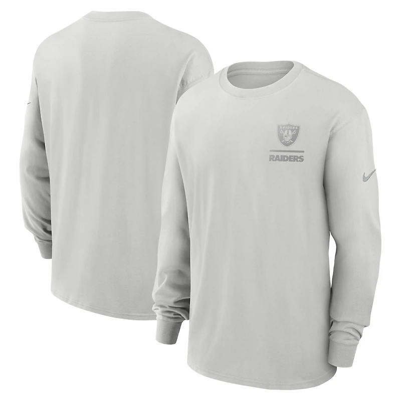 Men's Nike Gray Las Vegas Raiders Essential Heavy Max90 Long Sleeve T-Shirt