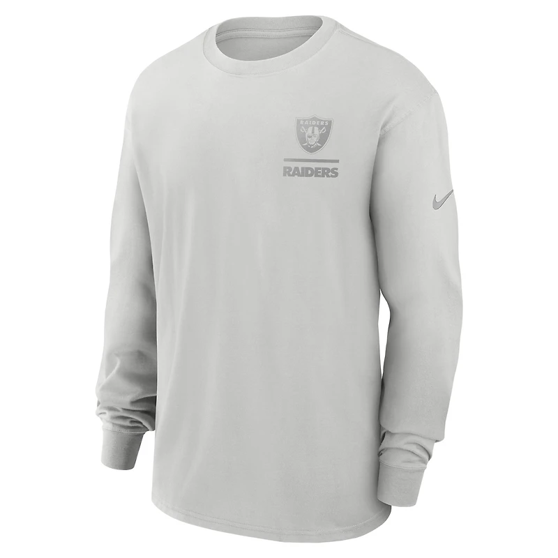 Men's Nike Gray Las Vegas Raiders Essential Heavy Max90 Long Sleeve T-Shirt