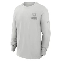 Men's Nike Gray Las Vegas Raiders Essential Heavy Max90 Long Sleeve T-Shirt