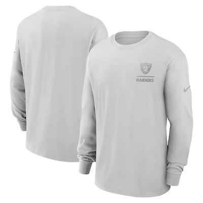 Men's Nike Gray Las Vegas Raiders Essential Heavy Max90 Long Sleeve T-Shirt