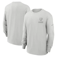 Men's Nike Gray Las Vegas Raiders Essential Heavy Max90 Long Sleeve T-Shirt