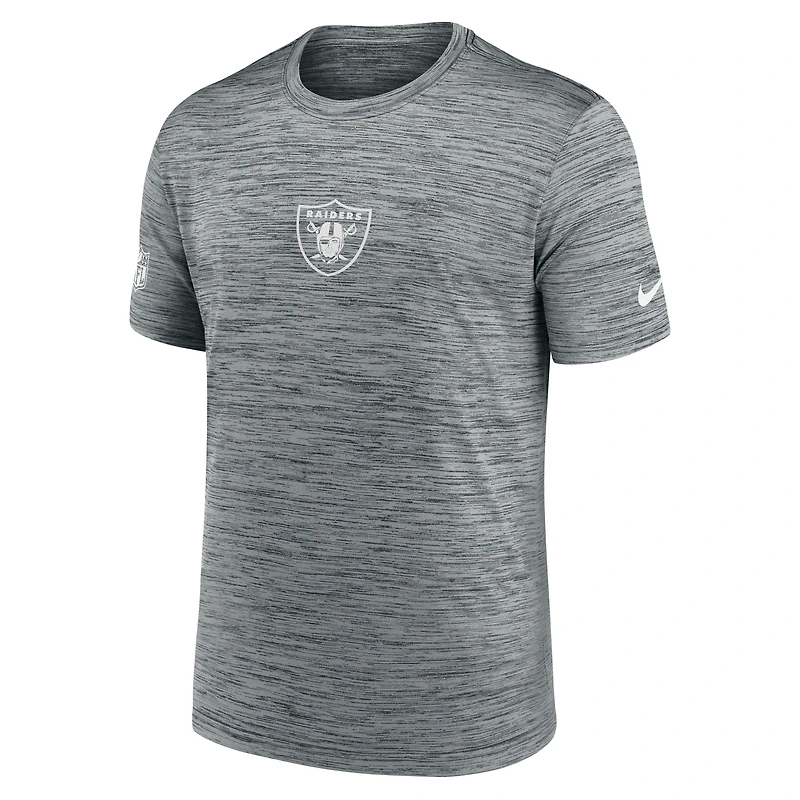 T-shirt Nike gris Las Vegas Raiders Sideline Velocity Dri-FIT pour homme