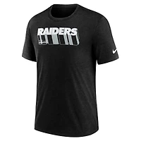Men's Nike Heather Black Las Vegas Raiders Long Pass Tri-Blend T-Shirt