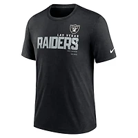 T-shirt Nike Las Vegas Raiders Wordmark Tri-Blend pour homme - Noir chiné