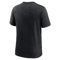 T-shirt Nike Las Vegas Raiders Wordmark Tri-Blend pour homme - Noir chiné