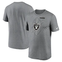T-shirt de performance Nike Heather Charcoal Las Vegas Raiders Legend Icon pour homme