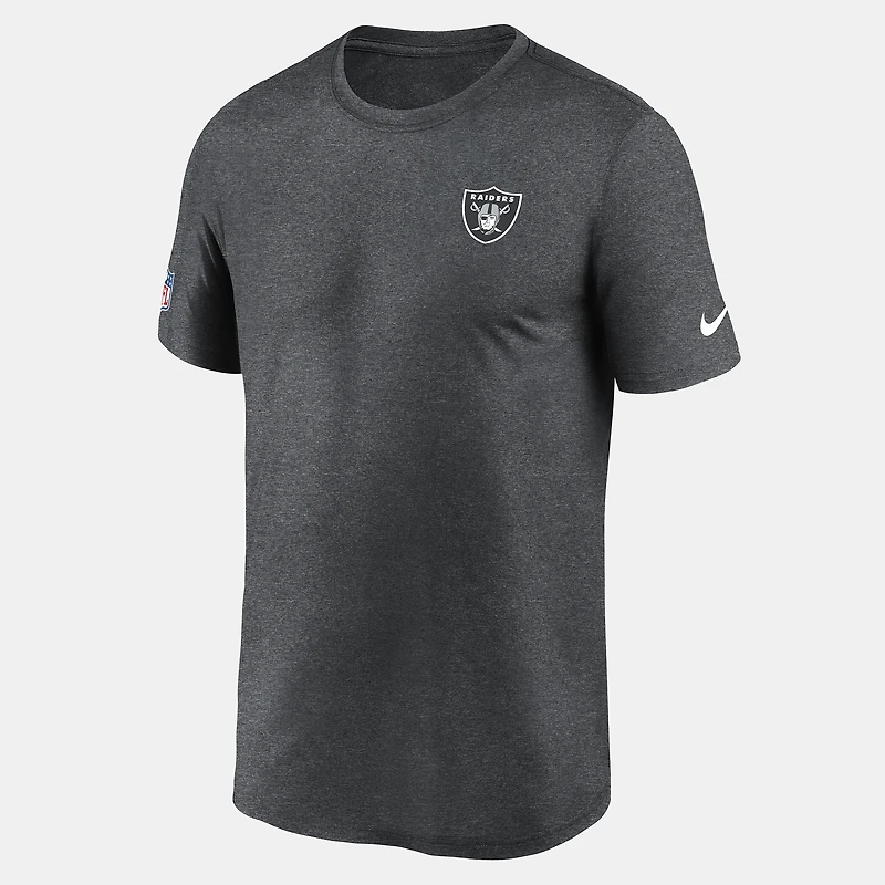 Men's Nike Heather Charcoal Las Vegas Raiders Sideline Legend Small Logo Dri-FIT T-Shirt