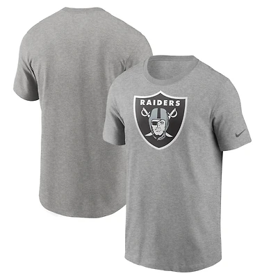 Men's Nike Heather Gray Las Vegas Raiders Primetime Logo Essential T-Shirt