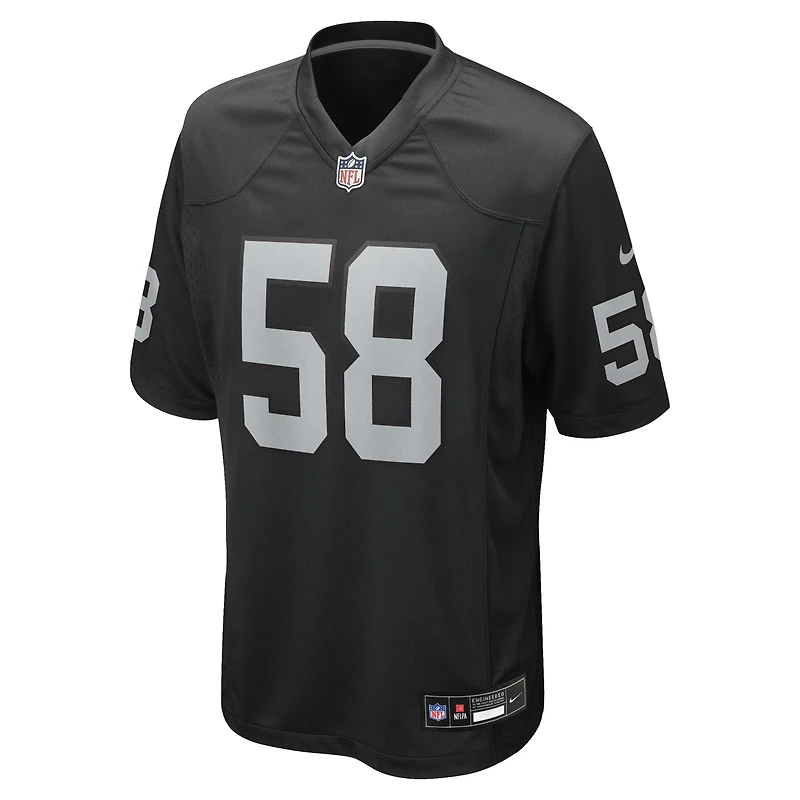 Men's Nike Jackson Powers-Johnson  Black Las Vegas Raiders Team Game Jersey