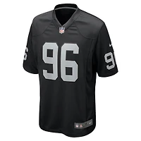 Men's Nike Jonah Laulu  Black Las Vegas Raiders Team Game Jersey
