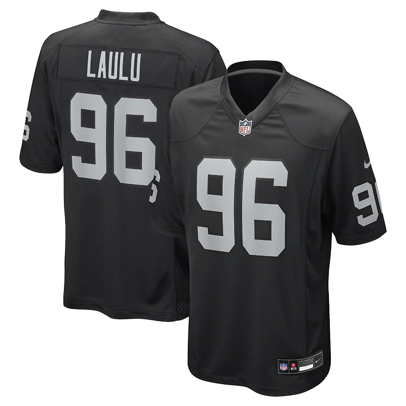 Men's Nike Jonah Laulu Black Las Vegas Raiders Team Game Jersey