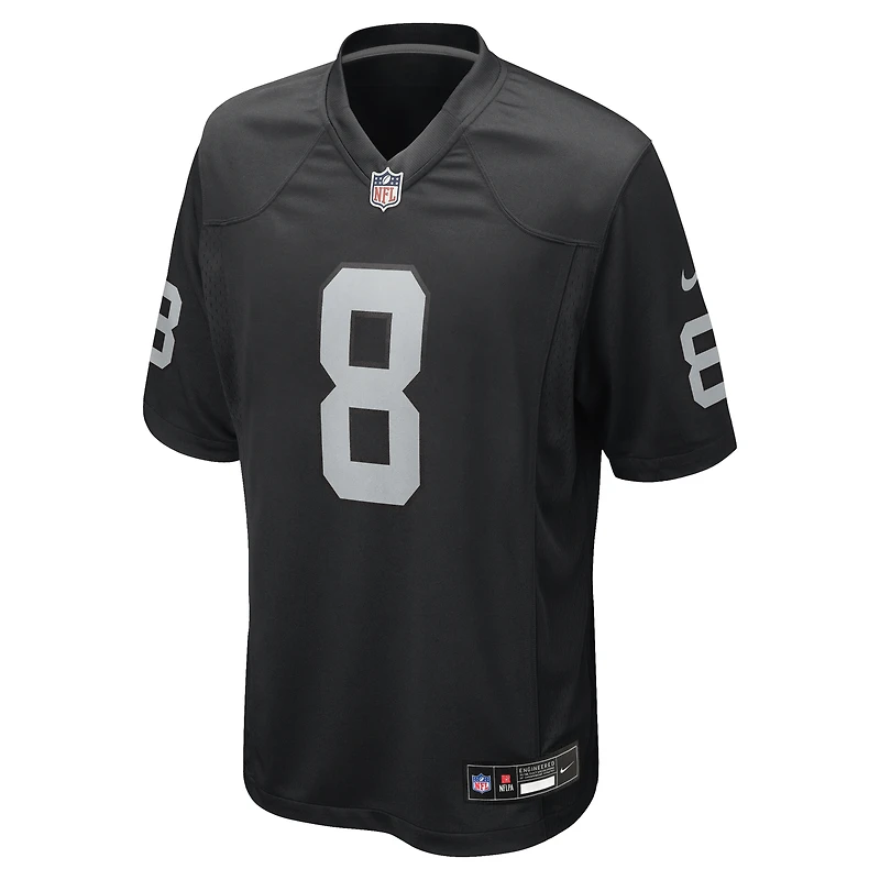 Maillot de match Nike Kirk Cousins noir pour homme, équipe des Raiders Las Vegas