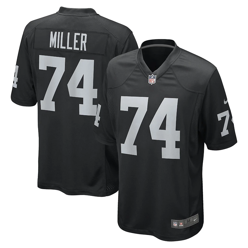 Maillot de match Nike Kolton Miller noir Las Vegas Raiders pour homme