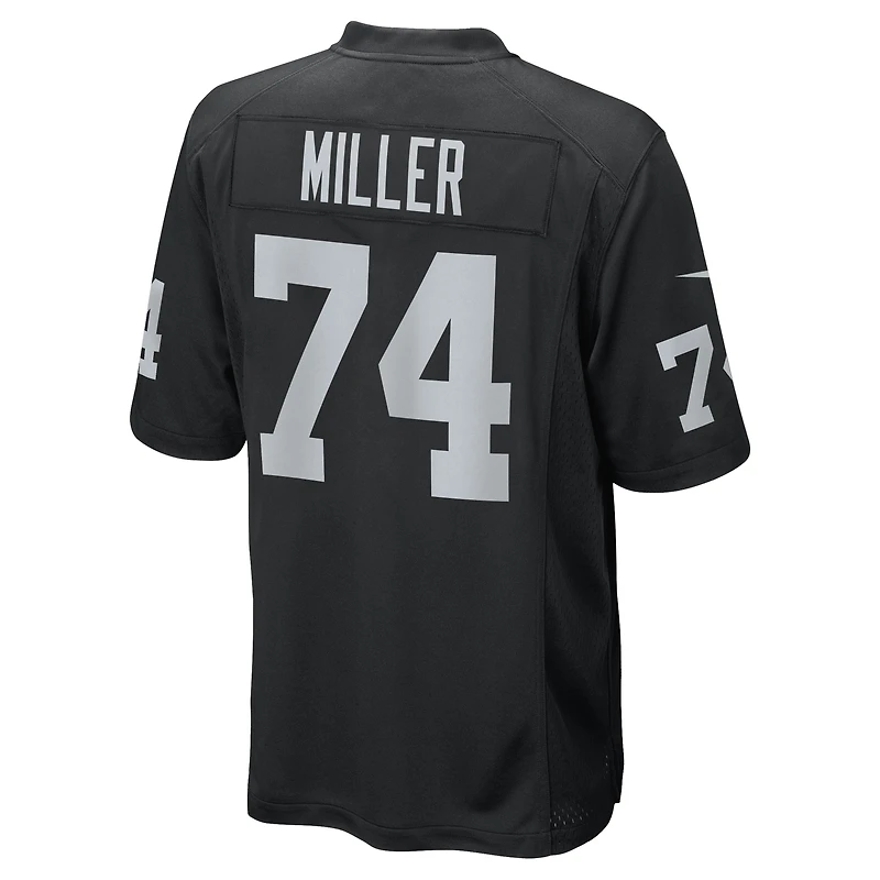 Maillot de match Nike Kolton Miller noir Las Vegas Raiders pour homme