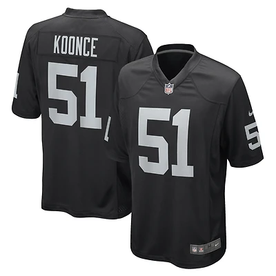 Maillot de match Nike Malcolm Koonce pour hommes, noir, Las Vegas Raiders