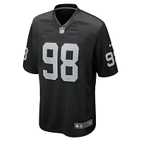 Maillot de match Nike Maxx Crosby pour hommes, noir, Las Vegas Raiders