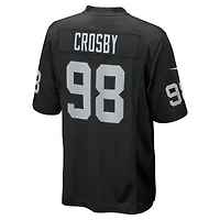Maillot de match Nike Maxx Crosby pour hommes, noir, Las Vegas Raiders