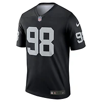Haut Nike Maxx Crosby pour homme, noir, joueur légendaire des Las Vegas Raiders