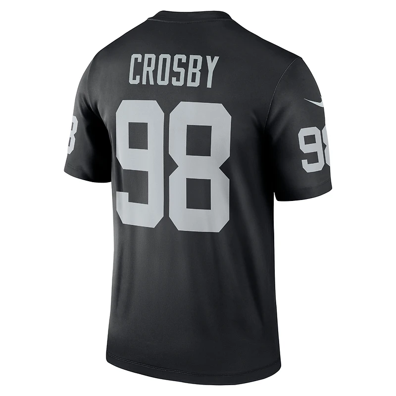 Haut Nike Maxx Crosby pour homme, noir, joueur légendaire des Las Vegas Raiders