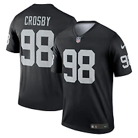 Haut Nike Maxx Crosby pour homme, noir, joueur légendaire des Las Vegas Raiders